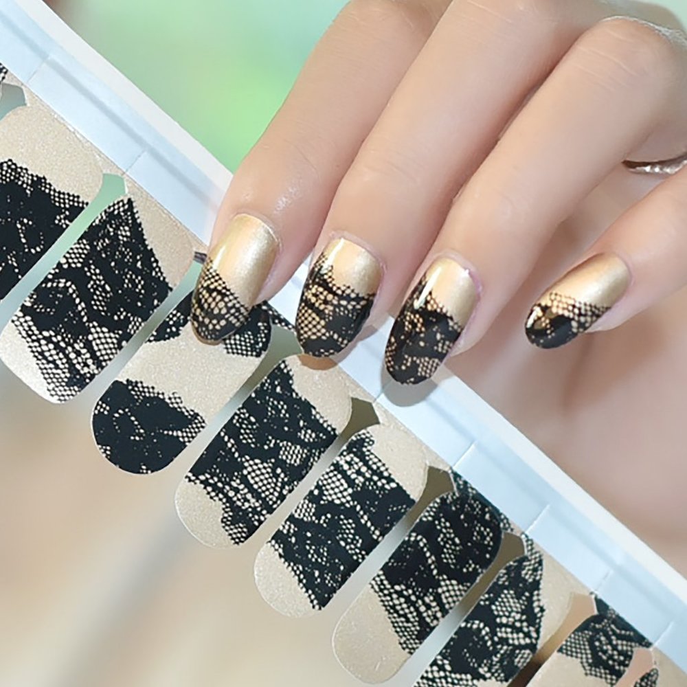 Gold & Lace Nail Wraps - Non Toxic Formula